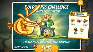WITHOUT USING GEMS | Angry Birds 2 Golden Pig Challenge (BUBBLES)