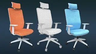 №153  3dsmax office chair modeling rendering process