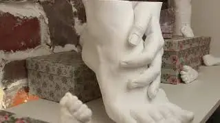 Gipsabdruck Füße und Hand/ Adult 3d feet and hand cast