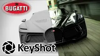 Bugatti la voiture noir ( photorealistic render )