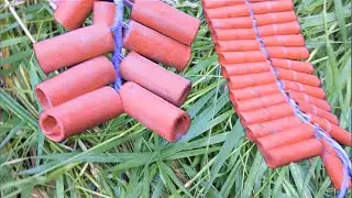 Lighting BIG FIRECRACKER Fireworks in Forest!