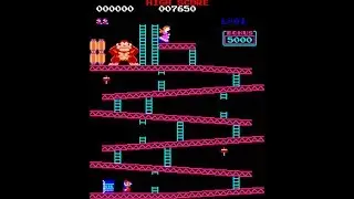 Donkey Kong (Original) Full Playthrough (US Arcade Version, All 4 Levels, 3 Rotations, 0 Deaths)