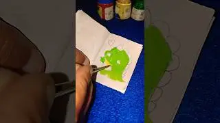 how to make a mini paper painting/day 6 mini painting #challenge #cute #shorts