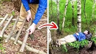 SURVIVAL GUIDE for best camping ever! || Ideas for forest, how to make a bed, how to clean water