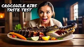 Trying Crocodile Ribs for the First Time🐊😱 #asmr #tiktok