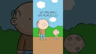 Bambino asfalta il papà.