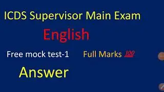 English mock test -1 Answer/ICDS supervisor main exam English/ICDS mains preparation