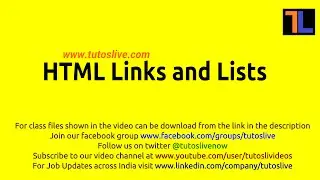 HTML Links and Lists By Tutoslive