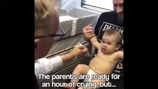 Cute baby laughing while injecting #trending #cute #baby #laughing #crying #treatment #doctor