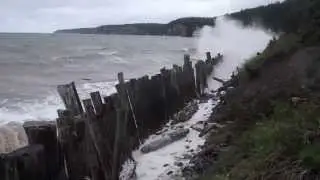 Breakwater in Morden at High Tide