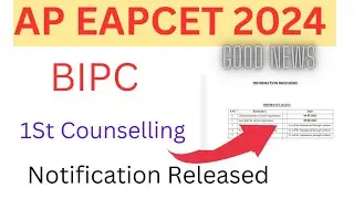 Ap Eamcet 2024 BiPc 1st counseling notification released, dates , fee, certificates