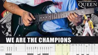 Queen - We Are The Champions Guitar Instrumental Lesson With Guitar Tab