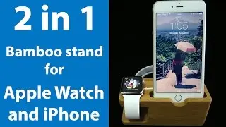2 in 1 Bamboo Apple Watch Stand + iPhone Stand review (Eng + Thai CC)