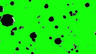 Low Poly Asteroid Field with green screen for projects (3DS Max and Hitfilm Pro)