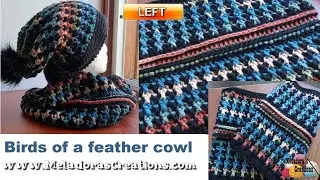 Birds of a Feather Crochet Cowl - Cross Stitch Cowl - Left Handed