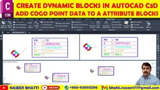 Create Dynamic Blocks in Autocad Civil 3d | Add Cogo Point Data into Attributes Blocks | Attributes