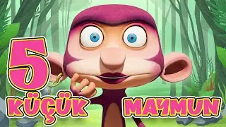 Beş Küçük Maymun Yatakta Zıplamış Çocuk Şarkısı - Türkçe Çizgi Film