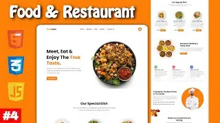 Design a Food Website with Stunning Animations using | HTML CSS & JS | Food website html & css