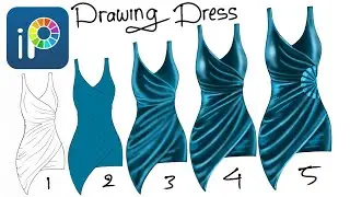 Step by step tutorial drawing dress on ibis paint x || fashion illustration