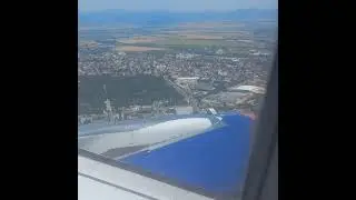 Plane landing Bulgaria , Sofia Airport, July 2021