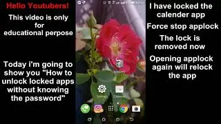 Applock Hack || How To Unlock Password Protected App Without Password