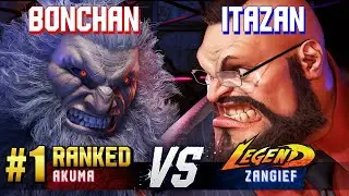 SF6 ▰ BONCHAN (#1 Ranked Akuma) vs ITAZAN (Zangief) ▰ High Level Gameplay