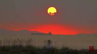 Red Sunset at Iona Beach Richmond, BC ||4K Video