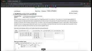 Exercise 3.5 (printGrid) Java Tutorial || Practice-It