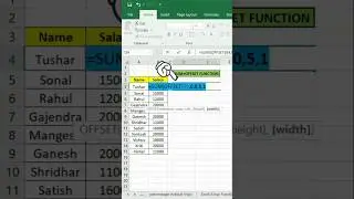 OFFSET Function in Excel | Dynamic OFFSET formula in Excel | Offset in Excel 