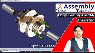 CATIA  Assembly Tutorial | In Hindi | CATIA Full Course | Flange Coupling | DigitalCADD | Ansari Sir