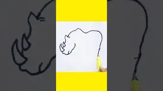 Drawing Rhino step by step | How to draw a rhino | drawing rhino 