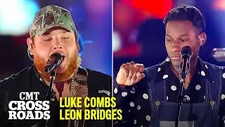 Luke Combs & Leon Bridges Perform 'When It Rains It Pours' | CMT Crossroads