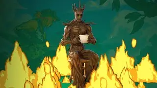GROOT FINISHES HIS LAST CUP BEFORE in Fortnite Chapter 4 Season 3 Battle Pass ! This is Fine Emote 😭