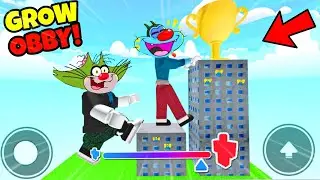 OGGY AND JACK PLAYING EASY GROW OBBY CHALLENGE IN ROBLOX!