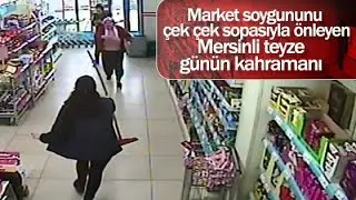 Yaşlı teyzeden bıçaklı soyguncuya çekpaslı müdahale (SICAK GELİŞME)