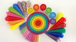 Let's make rainbow Slime with Piping Bags! Most Satisfying Slime Video ASMR glitter glossy 1080p