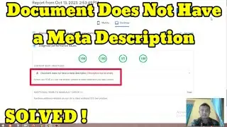 Cara Mengatasi Document Does Not Have a Meta Description