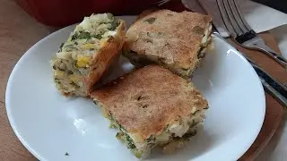 🔥 ЗАЛИВНОЙ ПИРОГ 🔥 с яйцом, зеленью и зеленым луком в духовке