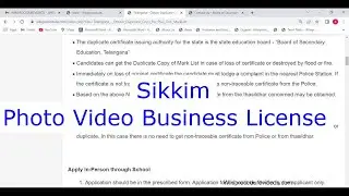 Sikkim - Obtain License (Register) for Photography and Videography Business