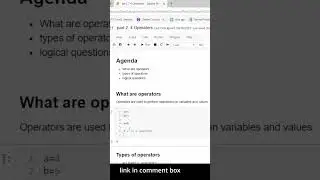 what is operator and operation in python (2/100) | 