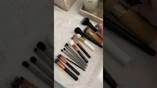 cleaning my makeup brushes 