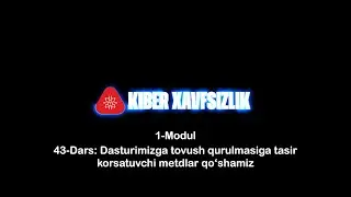 43 - Dars: Kiberxavfsizlik. Dasturimizda tovush qurulmalarini tasir ko'rsatuvchi metdlar qo'shamiz.