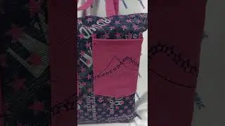 Сумка-шоппер на молнии CD FABRIC искусственный джинс с вышивкой, размер 37х34х1,5 см