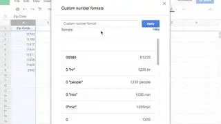 Google Sheets Custom Number Format: Zip Codes (so zip codes starting with 0 show the 0)