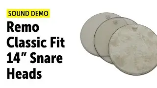 Remo Classic Fit Ambassador & Fiberskyn Snare Drumheads -  Sound Demo