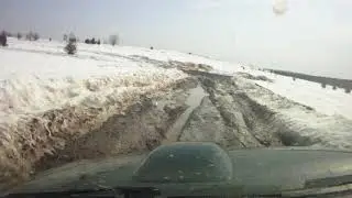 Rally on the spring road to takeoff-landing site in Perm Region