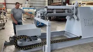 Hydraulic decoiler with loading cart 10k lbs