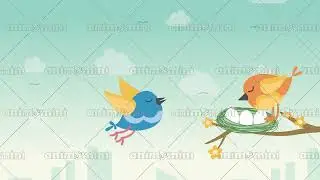 1035 01 Two Birds 4k Animated Stock Footage