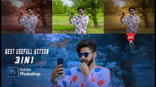 adobe photoshop tutorials beginners Action free download Golden effect Blue  effect Red effect