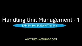 Handling Unit Management - 1 |  S4HANA EWM Training Videos
